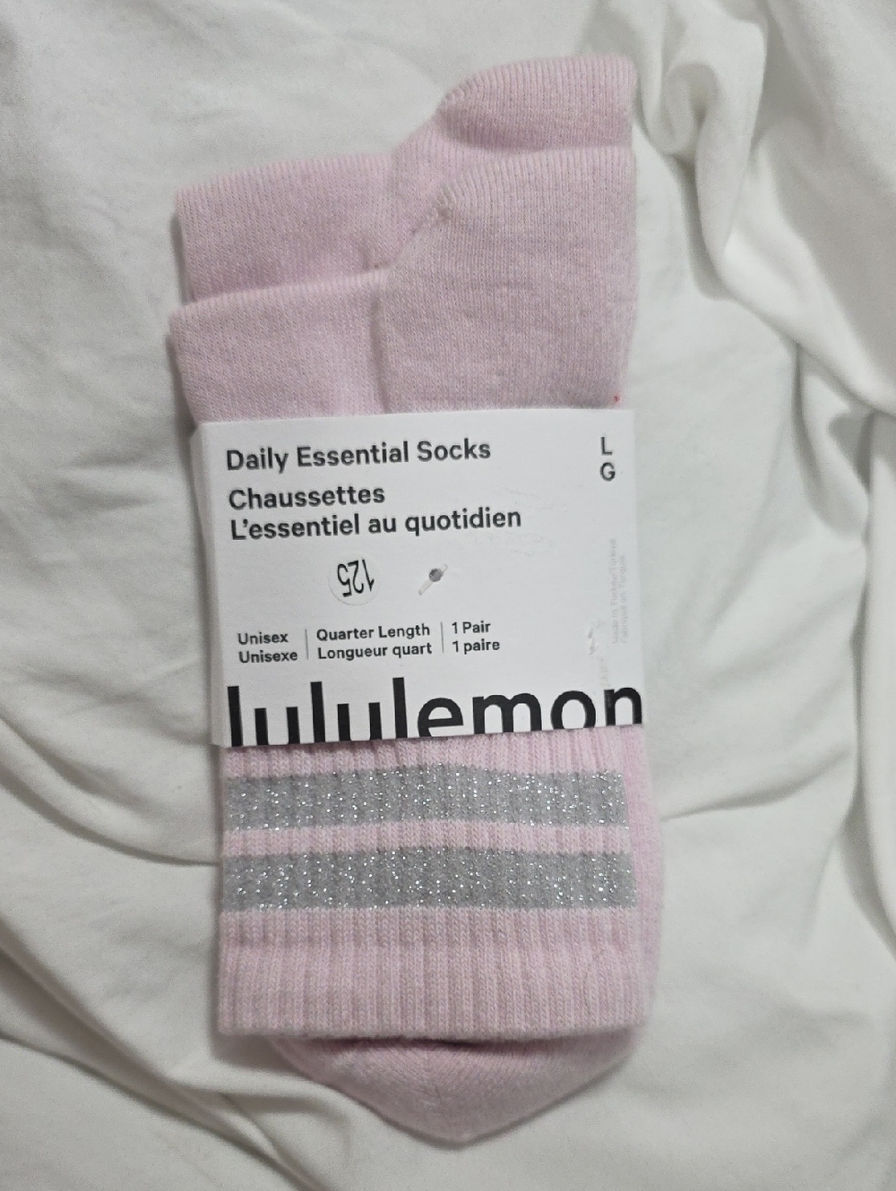 lululemon athletica Daily Essential Quarter-Length Socks -Blissful Pink Size L